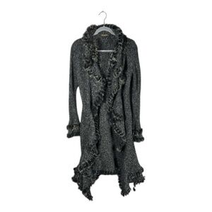 John Fashion fairy grunge ruffle trim wool/acrylic cardigan sweater size Medium